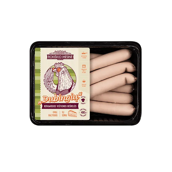 „DUBINGIŲ“ baltosios grill vištienos kepamosios dešrelės